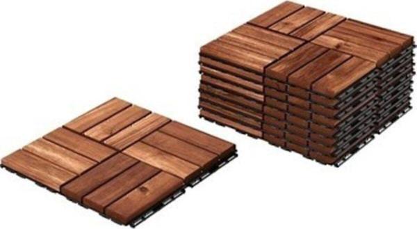 Ikea Parke Balkon Teras Yer Döşemesi Masif Akasya 9 Parça  - Image 1