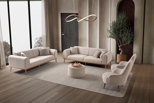 Edsy Home Rebull 3+3+1+1  Koltuk Takımı Sütlü Kahve - Image 1