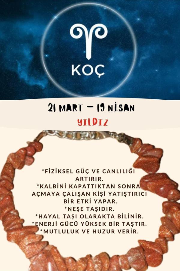 Sertifikalı Burç Taşı Koç Burcu Yıldız Taşı Bileklik - Image 1