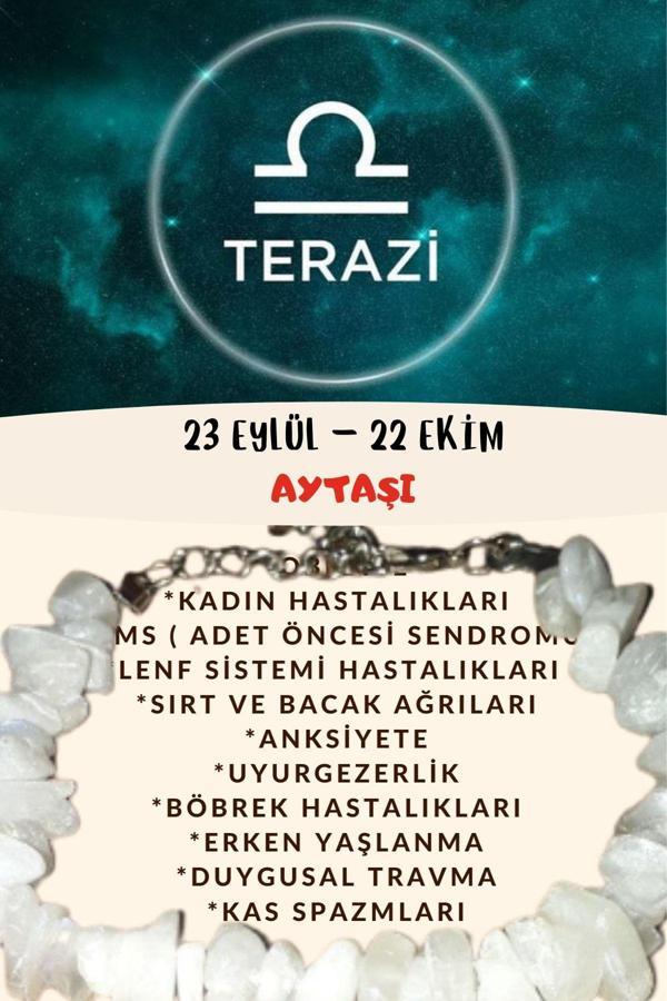 Sertifikalı Burç Taşı Terazi Burcu Aytaşı Bileklik - Image 1