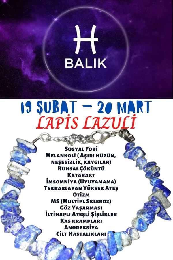 Sertifikalı Balık Burcu Lapis Lazuli Burç Bilekliği - Image 1