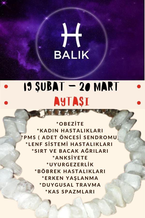 Sertifikalı Burç Taşı Balık Burcu Aytaşı Bileklik - Image 1