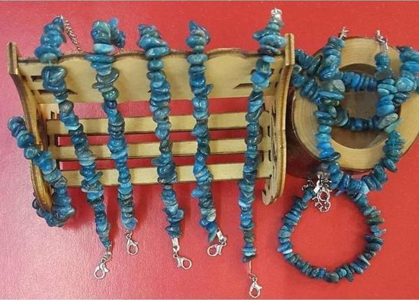 Sertifikalı Doğal Taş Orijinal Apatit Taşı Bileklik - Image 1