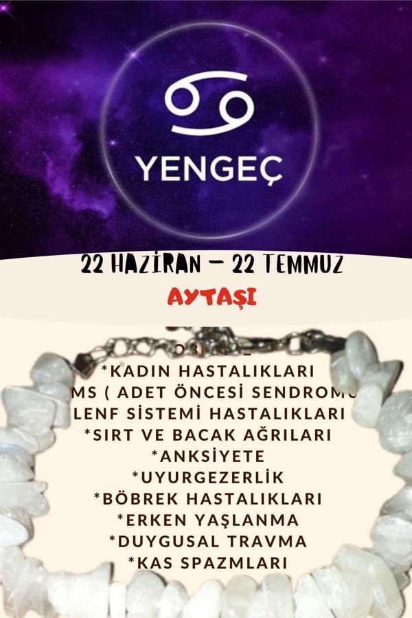 Sertifikalı Burç Taşı Yengeç Burcu Aytaşı Bileklik - Image 1