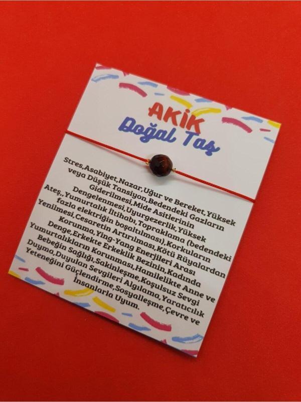 Sertifikalı Akik Doğal Taş Bileklik Orijinal - Image 1