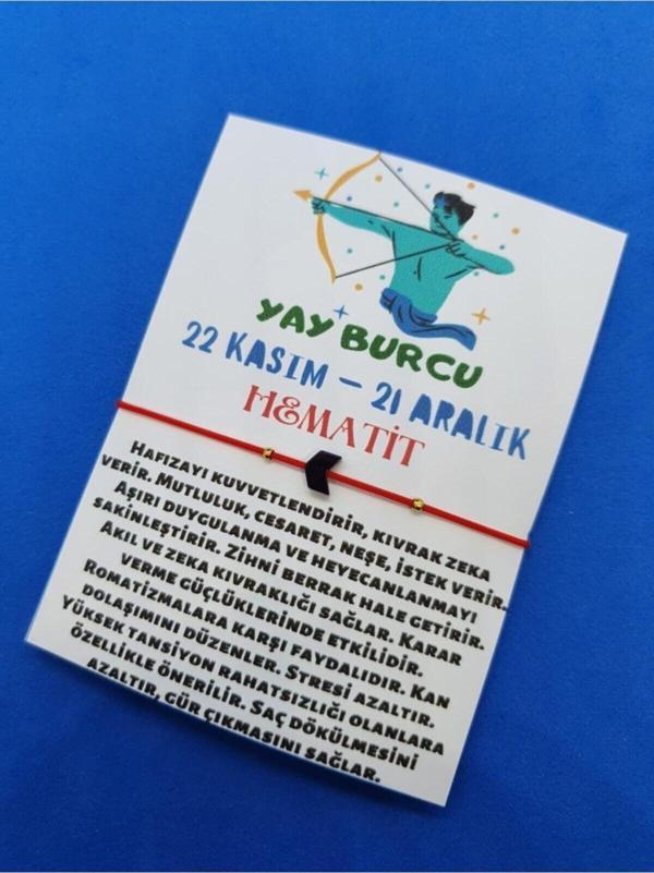 Yay Burcu Hematit Taşı Doğal Taş Bileklik - Image 1