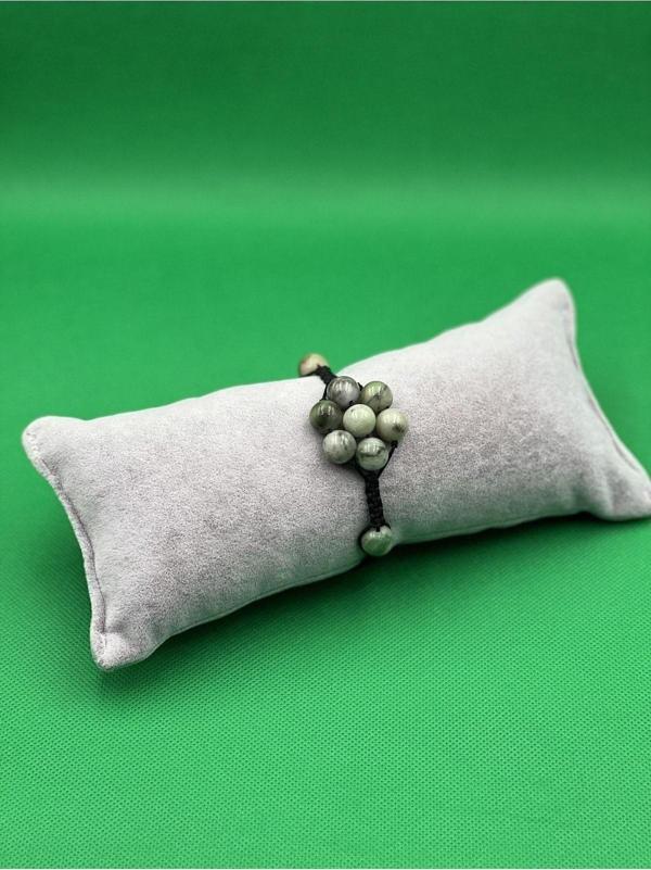 Afrika Yeşim Doğal Taş Bileklik Asansörlü Kilit Sistemi Aaa Kalite El Yapımı Bileklik 10mm - Image 1