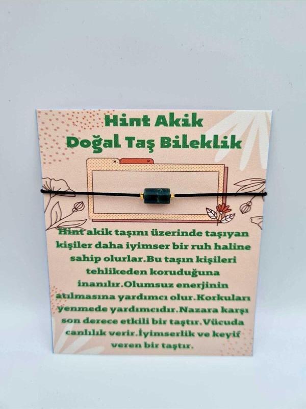 Doğal Taş Hint Akik Taşı Bileklik - Image 1