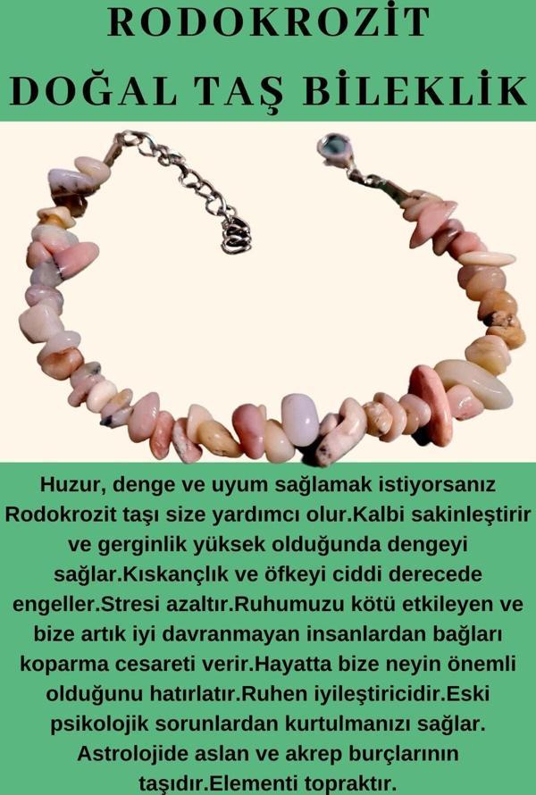 Sertifikalı Rodokrozit Doğal Taş Bileklik - Image 1