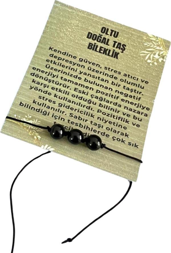 Sertifikalı Oltu Taşı Bileklik Asansörlü Kilit Sistemi Sürpriz Hediyeli - Image 1