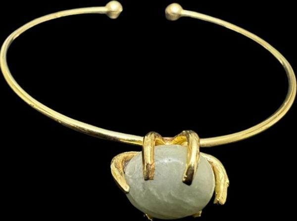 Sertifikalı Amazonit Doğal Taş Kelepçe Bileklik Ayarlanabilir Tasarım - Image 1