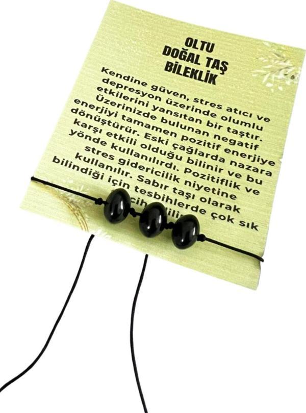 Sertifikalı Oltu Taşı Bileklik Asansörlü Kilit Sistemi Sürpriz Hediyeli - Image 1
