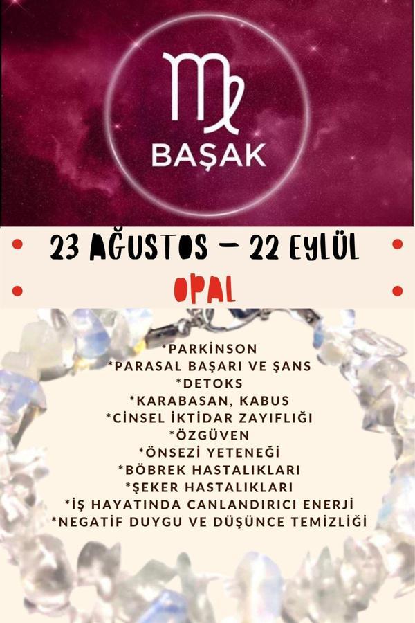 Sertifikalı Burç Taşı Başak Burcu Opal Taşı Bileklik - Image 1