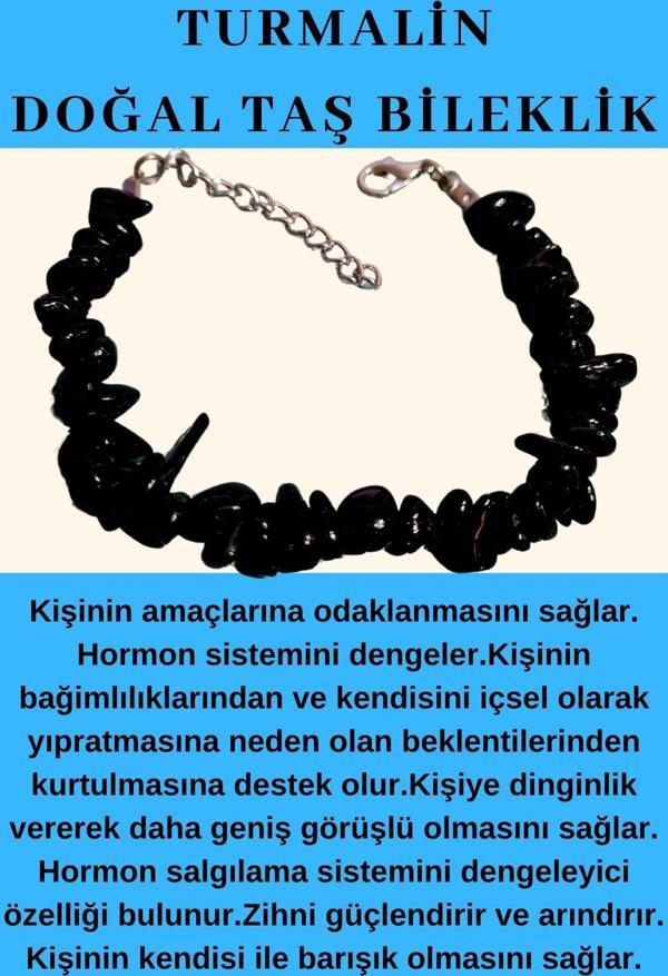 Siyah Turmalin Doğal Taş Bileklik AAA Kalite Sürpriz Hediyeli - Image 1