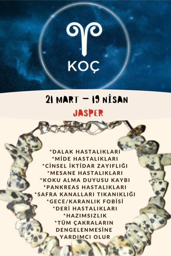 Burç Taşı Koç Burcu Jasper Taşı Bileklik - Image 1