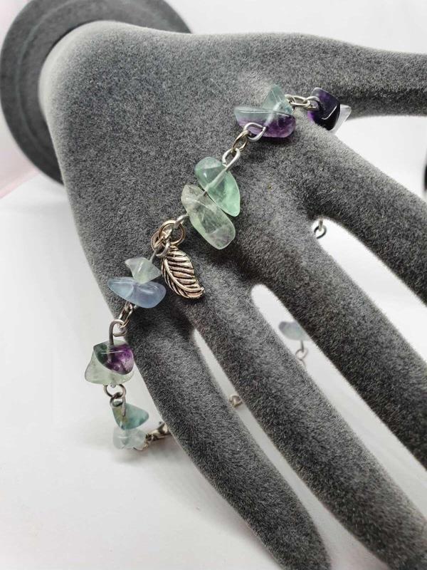 Sertifikalı Florit Taşı Bileklik Orijinal Doğal Taş Tasarım Bileklik - Image 1