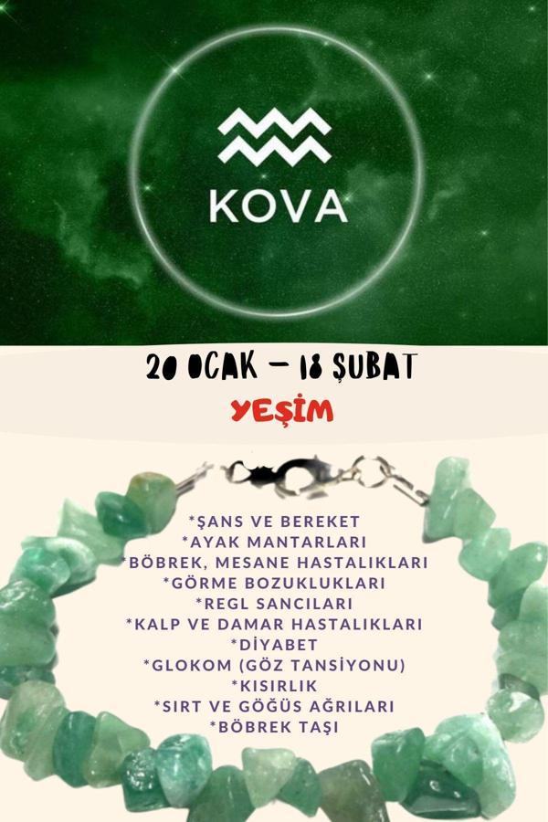 Sertifikalı Burç Taşı Kova Burcu Yeşim Taşı Bileklik - Image 1