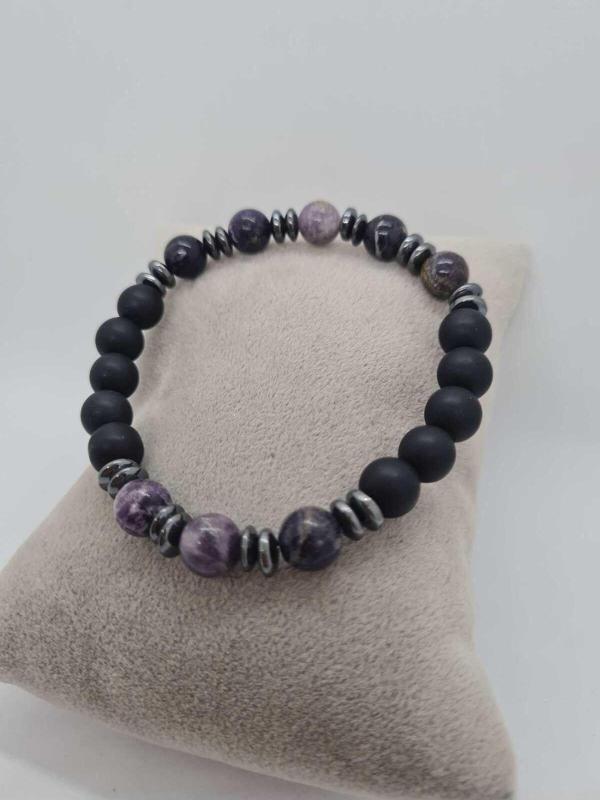 Shungite, Hematit, Oniks Doğal Taş Bileklik Tasarım - Image 1