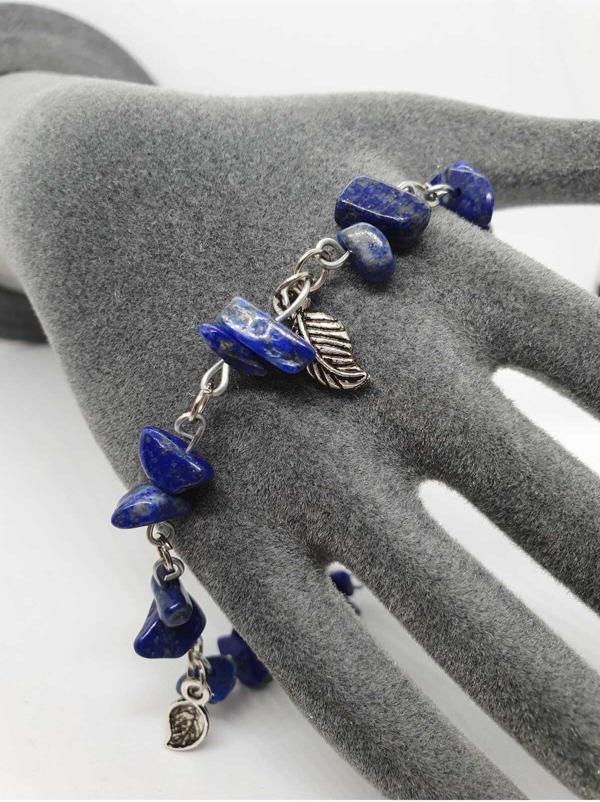 Sertifikalı Lapis Lazuli Taşı Bileklik Orijinal Doğal Taş Tasarım Bileklik - Image 1
