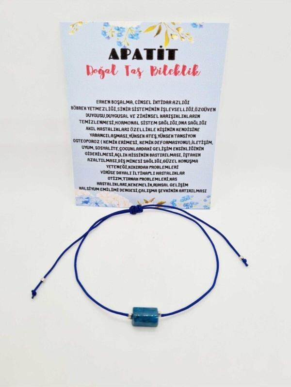 Sertifikalı Apatit Doğal Taş Bileklik Aaa Kalite - Image 1