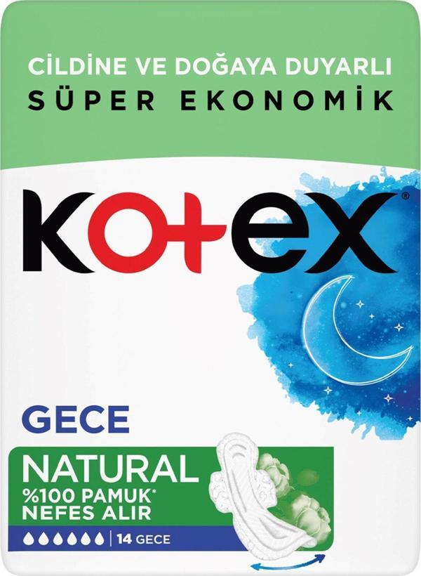 Kotex Natural Ped Gece 14x5 70 Adet - Image 1