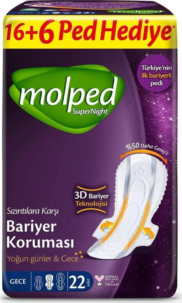 Molped Supernight Dev Ekonomik Ped Gece 22 Adet - Image 1