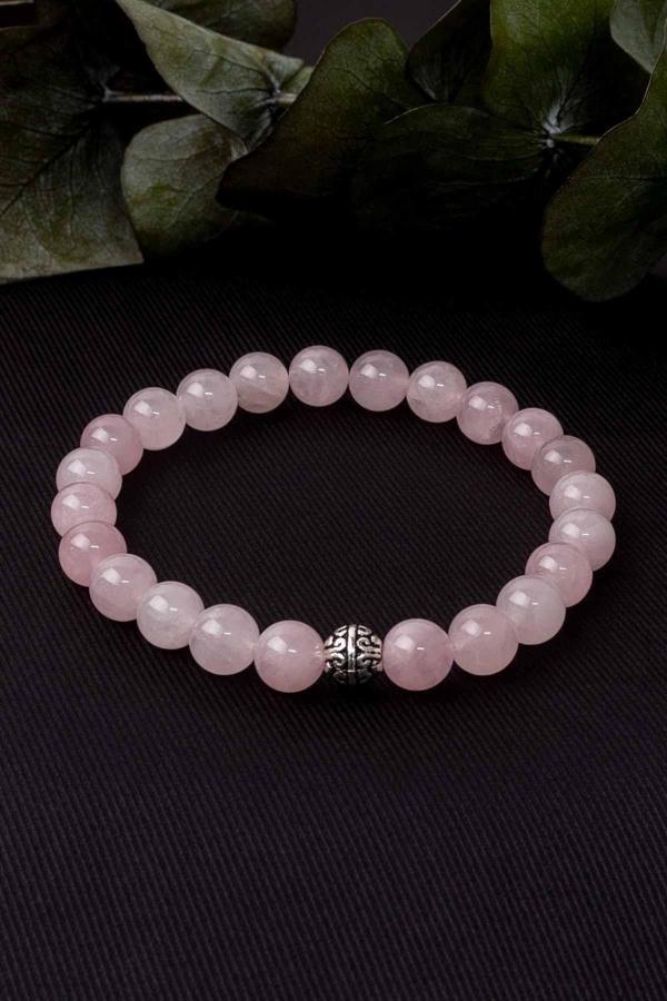 Pembe Kuvars Doğal Taş Bileklik 8 mm AAA Kalite Sürpriz Hediyeli - Image 1