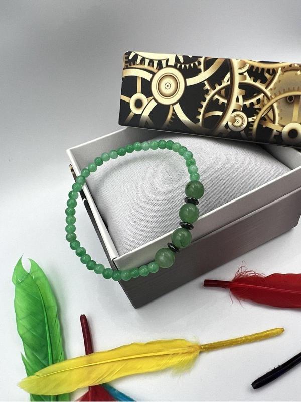 Doğal Taş Aventurin Hematit Doğal Taş Bileklik 4&8 mm - Image 1