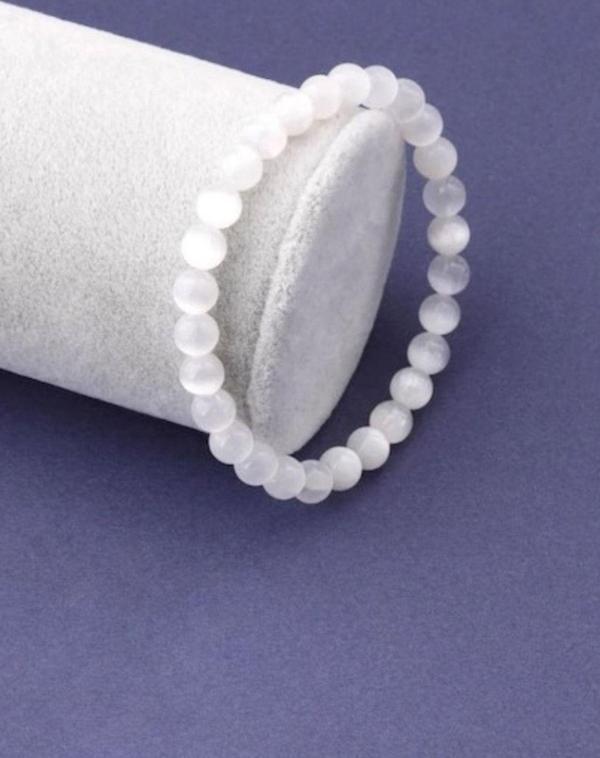 Selenit Doğal Taş Bileklik 6 mm - Image 1
