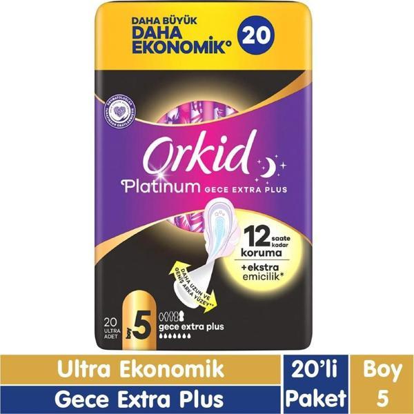 Orkid Platinum Gece Extra Plus Ped 20 Adet - Image 1