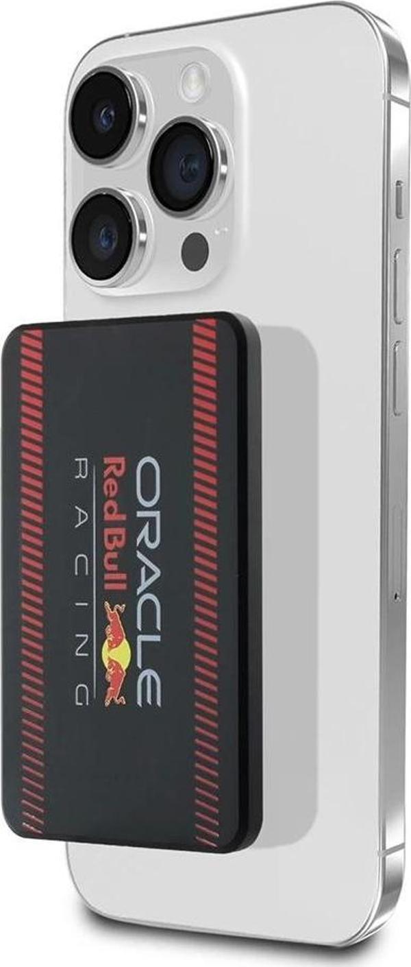 Redbull Orjinal Lisanslı M-safe Şarj Özellikli Dijital LED Göstergeli Kırmızı Şeritli Powerbank 5000 - Image 1