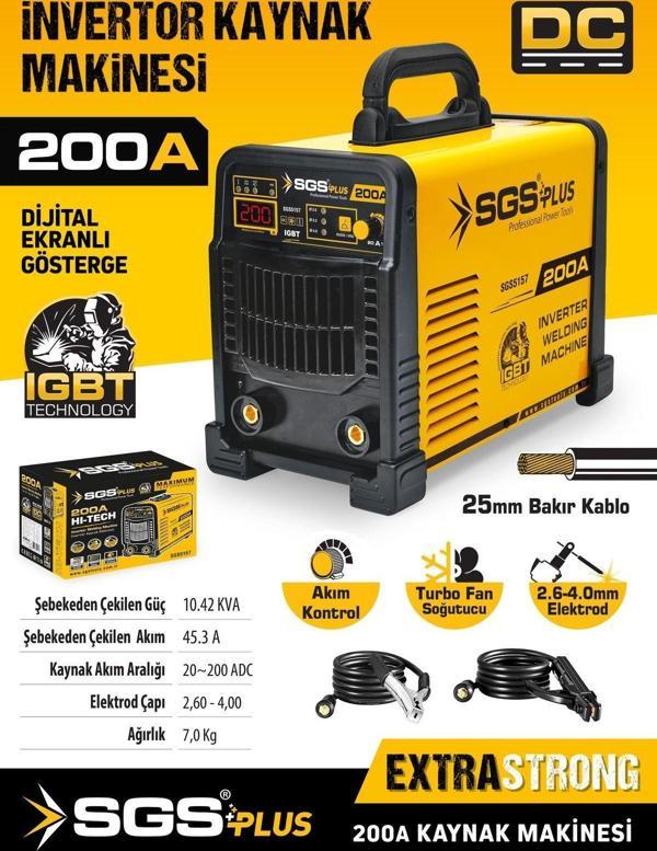 SGS5157 İNVERTÖR KAYNAK MAKİNASI 200 AMPER AKIM KORUMALI - Image 1