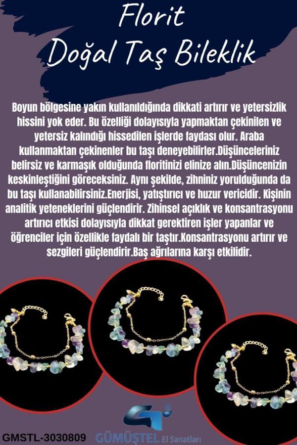 Sertifikalı Florit Doğal Taş Bileklik Özel Tasarım - Image 1