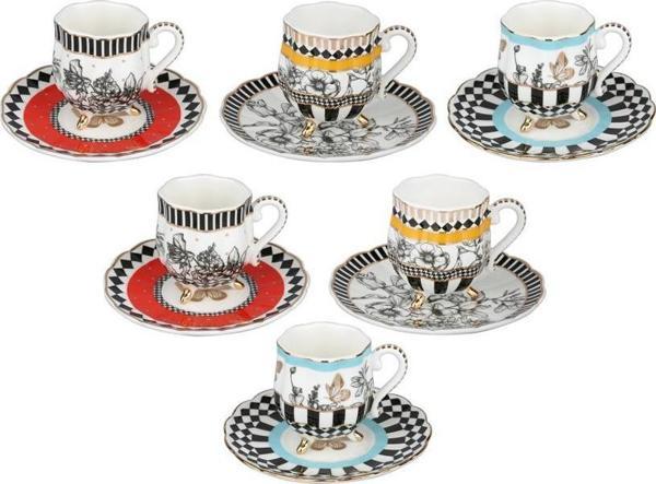 Lucky Art Maggey Bone 6Lı Ayaklı Kahve Fıncanı Setı - Image 1
