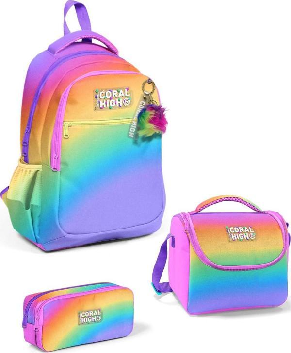 Coral High Kids Renk Geçişli 3’lü Okul Çanta Seti SET0114425 - Image 1
