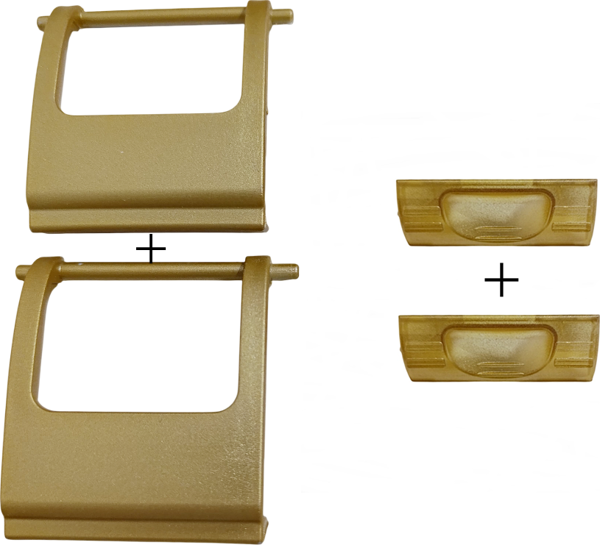 Motek Gold Çamaşır Sepeti Yedek Parça Seti 40LT 80LT Uyumlu 2Ad Golt Buton+2Ad Golt Yan Klips - Image 1