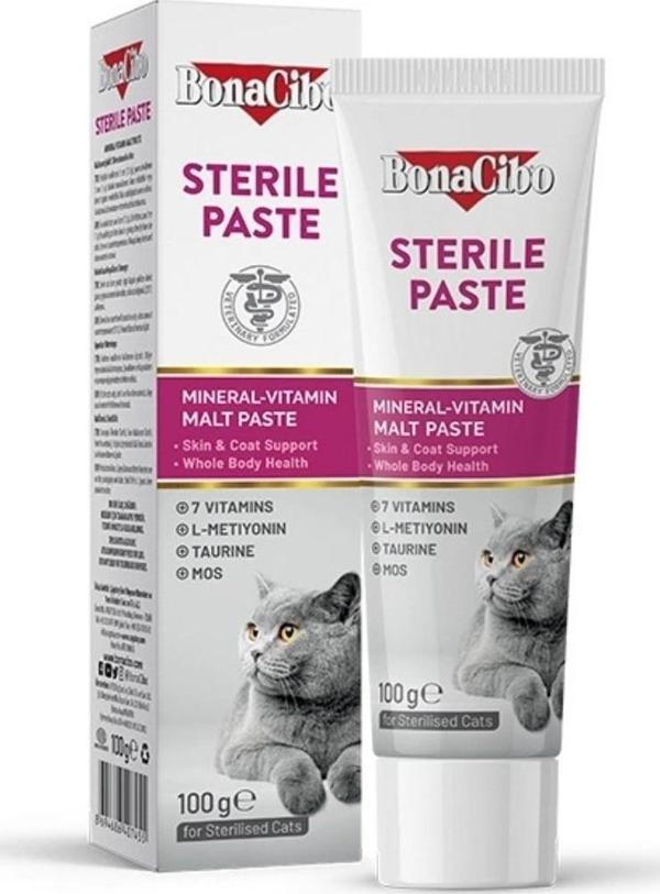 BonaCibo Sterile Paste Kısırlaştırılmış Kediler Için Mineral-Vitamin Destekli Malt Macun 100 ml - Image 1