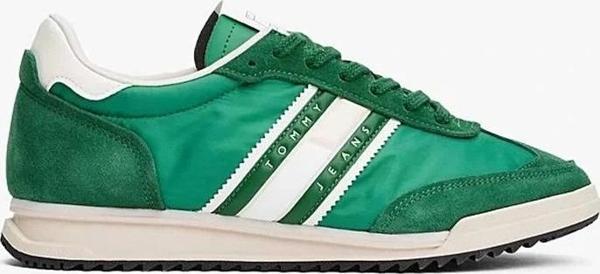 Tommy Hilfiger Erkek Yeşil Retro Tırtıklı Tabanlı Sneaker - Image 1