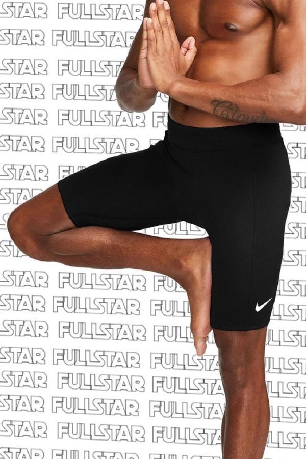 Nike Yoga Dri Fit Soft Tight Shorts Esnek Yumuşak Yapılı Cepli Siyah Tayt Şort - Image 1