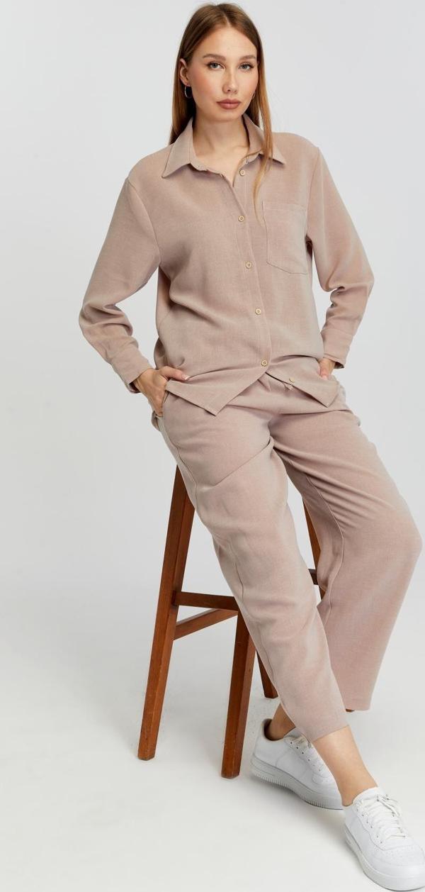 Kadın Vizon Casual Salaş Kalıp Gömlek  - Image 1