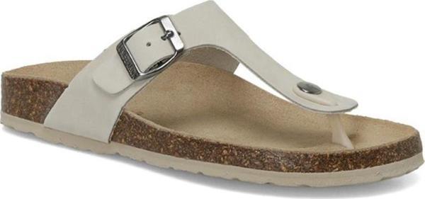 LUMBERJACK JOLIE P 4FX HAKİKİ DERİ BEYAZ PARMAK ARASI COMFORT TERLİK - Image 1