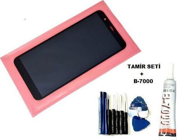 Tkgz Huawei P Smart 2018 Lcd Ekran Dokunmatik (B-7000+Tamir Seti) SİYAH - Image 1