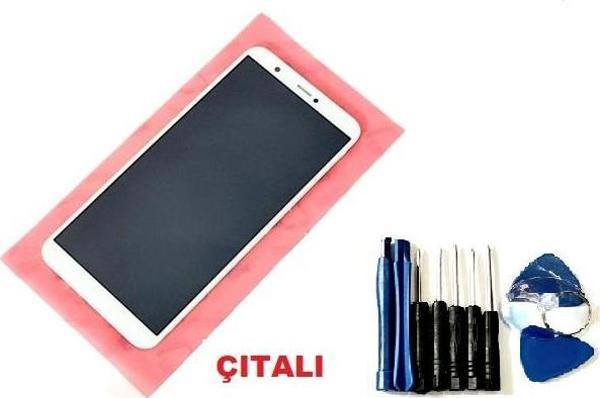 Tkgz Huawei P Smart 2018 Lcd Ekran Dokunmatik (Çıtalı TAMİR SETİ) BEYAZ - Image 1