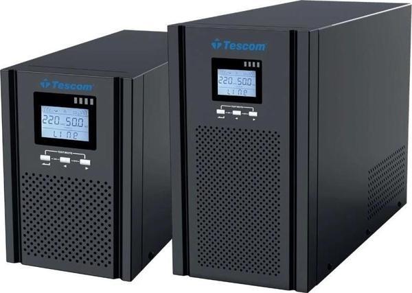 ONTECH - Tescom Teos+ 1kva 1f/1f (2x9ah) 5/10dk Lcd Onlıne Ups - Image 1