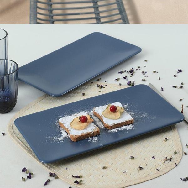 Keramika Mat Mavi Siera Kayık Tabak 33 Cm 2 Adet - Image 1