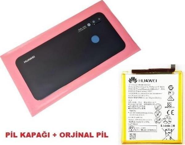 Tkgz Huawei P20 Lite Arka Pil batarya Kapağı + PİL (CAM KAMERA LENSİ) SİYAH - Image 1