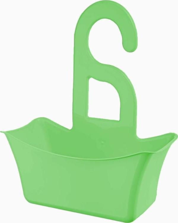 Plastik Askı Duş Sabunluk Lif Kabı Banyo Sepeti Düzenleyici Organizer Yeşil - Image 1