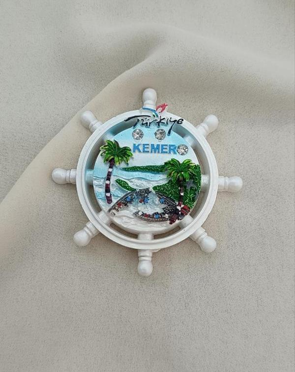 Magnet Dümen Mıknatıslı Buzdolabı Süsü Nazar Göz Boncukllu Palmiye Türkiye Kemer Yazılı - Image 1