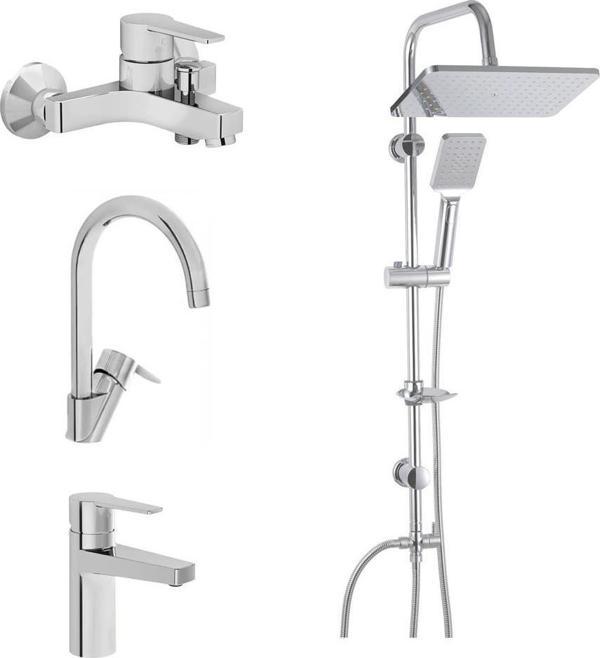 Artema Nora S Banyo Bataryası + Lavabo Bataryası + Eviye Bataryası + Duxxa Mirage Duş Seti - Image 1