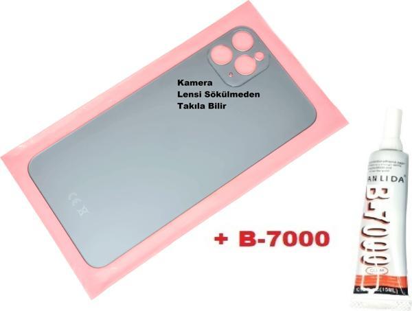 Tkgz İphone 11 PRO MAX Arka Pil Batarya Kapağı (CAM+B-7000) MAVİ - Image 1